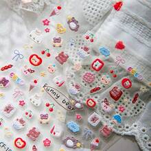 1pc Cute Apple Bear Cookie Jelly Phone Sticker, Suitable For DIY Scrapbooking, Stationery, Diary, Planner, Tablet Decoration, Phone Case And Computer 3D Decoration Waterproof Sticker - A - View 6