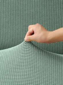 Solid Color Skirt Style Sofa Bed Cover, Polyester Fiber Elastic All Inclusive Sofa Cover, Suitable For Armless Sofa Cover, Simple And Modern, Suitable For All Seasons - Green - View 5