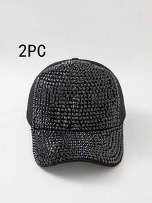 1 pieza Gorra de béisbol de protección solar para mujer con diamantes de imitación en color AB, Halloween - Multicolor - Ver 48