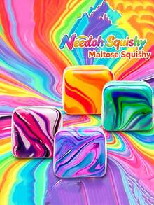 Creative Multi-Color Swirl Block Design, Super Soft Taffy-Like Texture With Slow Rebound, Can Be Squeezed And Stress Relieved. Slowly Rebounds After Squeezing, Effectively Relieves Anxiety And Releases Pressure. - Multicolor - View 1