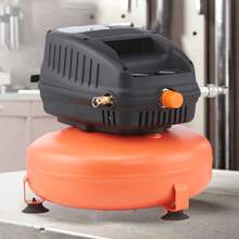 3 Gallon Air Compressor, 1/3HP 0.54CFM @ 90PSI Portable Pancake Air Compressor & 100PSI Max Working Pressure, Oil-Free Compressor Tank For Tire Inflation, Spray Painting, Woodwork Nailing, 120V - Orange - View 1