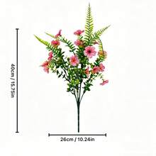 6件/組戶外仿真花逼真人造植物抗UV絲綢雛菊配尤加利，適用於黃楊木花盆、露台、門廊戶外春夏季裝飾 - 彩色 - 查看 14