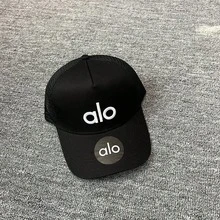 ALO 2026 New Letter Baseball Cap, Adjustable Dad Hat, Breathable Sun Protection, Outdoor Sports, Multi-Color  Fashion Hat Breathable Baseball Cap, Sun Protection Outdoor Sports Hat, Multi-Color Summer Cap - 黑色白字母 - 查看 1