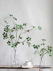 1 枝仿真葉片枝條，人造日式杜鵑花枝，假春季葉枝，假葉柳枝噴枝，榛木枝，榛果枝，適用於花瓶填充、辦公室、居家、婚禮裝飾 - 彩色 - 查看 3