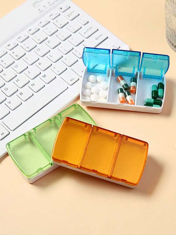 1pc Mini Transparent Pill Box - Portable Pill Storage Box, 3 Compartments, Dust-Proof, Medicine Storage Box, Convenient For Daily Use - Portable Lightweight Design, Suitable For Travel Or Home Use