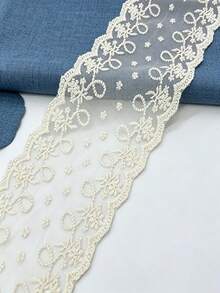 1 Yard Handmade Tulle Embroidery Double Lock Edge Cotton Thread Clothing DIY Decorative Material Width 10cm - Bilateral - View 5