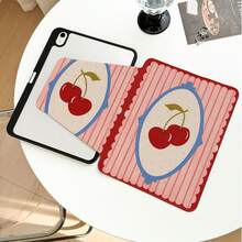 Pink Striped, Cherry And Other Pattern Painted Effect Tablet Protective Case, Built-In Pen Slot, With Stand, Suitable For Honor 8/9/10/X8/X8A/X9/X8Pro/X9Pro And Other Models, Compatible With Huawei MatePad Se 11 Inch/MatePad 11 Inch/11.5 Inch, MatePad Pro And Other Popular Models, Also Compatible With Xiaomi, Apple 10th/11th Generation 2025 (A16), Galaxy Tab A7/A9 And Other Popular Models - Style 12 - View 8