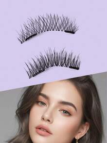 2 Pairs Magnetic False Eyelashes Set, Natural Soft, Suitable For Different Makeup Looks - View 9