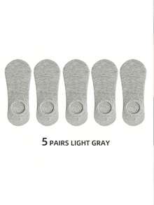 1/5/10/15/20 Pairs Invisible Low-Cut Boat Socks, Black/White/Grey Basic Style, Everyday Wear Socks, Low-Cut Socks - Multicolor - View 14