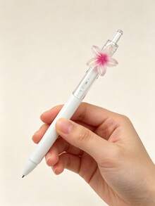 10支/5支/1支 花朵造型可愛可伸縮黑色凝膠筆 文具禮品 適合學生與辦公室使用 開學用品 - 彩色 - 查看 6