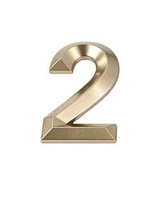1pc 3D Matte ABS Digital Indicator Sign, Modern Style Pale Gold Geometric Shape, Self-Adhesive Back, No Drilling Required, Sun-Proof And Waterproof, Suitable For Office Doors, Conference Rooms, Office Buildings - House Number - View 17