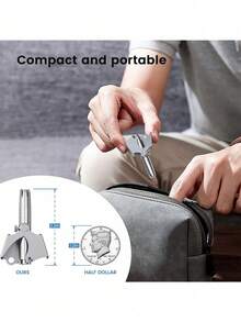 Stainless Steel Manual Nose Hair Trimmer/Washable Neutral Tool, For Nose Hair Grooming, Daily, Home, Hair, Unisex, Facial - Multicolor - View 6