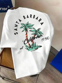 Camiseta de moda para hombre con estampado creativo de árbol de - impresión a doble cara, material cómodo - top ligero de estilo casual para verano, lavable aáquina - adecuada para - Blanco - Ver 2