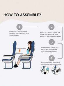 旅行戶外休閒腳掛床，高鐵與飛機旅行腳掛床，飛機腳掛床，可調節腳部支撐帶，適合長途飛行，旅行必備配件 - 彩色 - 查看 7
