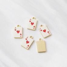 10pcs Zinc Alloy Ful-Rhinestoned Spade A Poker Pendant, DIY Earrings, Necklace, Bracelet, Keychain, Charm Jewelry Making Supplies - Multicolor - View 7