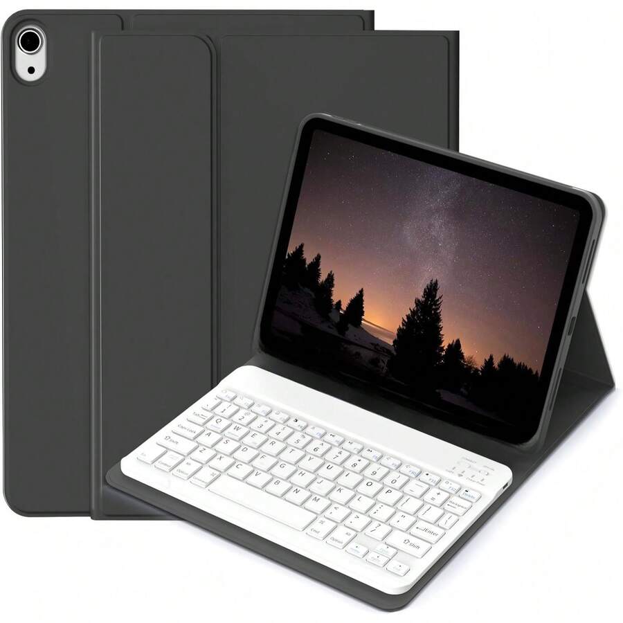 TIANYIMING Casing Pelindung Tablet dengan Stand, Penutup Kulit untuk Keyboard, Casing Pelindung Tablet Ultra Tipis dengan Keyboard Bluetooth + Bahan Kulit, Anti Jatuh/Anti Guncangan/Anti Debu/Anti Sidik Jari, Fungsi Tidur/Bangun Magnetik Sejati, Dapat Menahan Keyboard Magnetik Bluetooth, Pemasangan Magnetik yang Aman, Penggunaan Portabel