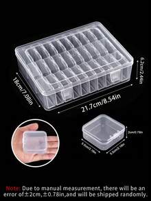 1 Set 30/60pcs Transparent Bead Storage Organizer Box, Large Capacity Clear Polypropylene Plastic Bead Storage Container, Detachable Independent Box Body, Double Lock Closure Jewelry Storage Box, Suitable For DIY Bead Making, Jewelry Making, Diamond Painting Accessories, Sequins, Jewelry, Earrings, Rings, Bracelets, Necklace Accessories, Buttons, Sewing Supplies, Embroidery Thread, Screws, Nuts, Bolts, Nails, Fish Hooks, Small Parts Storage, Home Office Desktop Drawer Cabinet - Multicolor - View 8