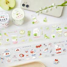 Roll Stickers Fresh Style Light Summer Green Apple Misty Island Berry Series Planner Stickers, Journal Decoration Base Collage Material Background Graffiti Stickers - Multicolor - View 7