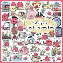 50pcs Original Cartoon Animal Cute Creative Hand-Drawn Underwater World Children's Decorative Vase & Bicycle Stickers - Original Underwater World - 2004 - View 11
