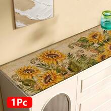 1pc, Home Decor, Sunflower Pattern Print, Linen Kitchen Rug, Kitchen Mat, Floor Mat, Bathroom Mat, Door Mat, 3D Print Rectangular, Suitable For Living Room, Bedroom, Hallway, Bathroom, Laundry Room - Polyester Carpet, Suitable For Indoor And Outdoor Home Decor - Multicolor - View 17