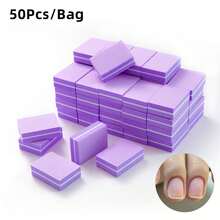 50Pcs Mini Nail Files Sanding Block Double-Sided 100/180 Grit Sponge File Nail Buffer And Shaper Pedicure Manicure Tools - Multicolor - View 8