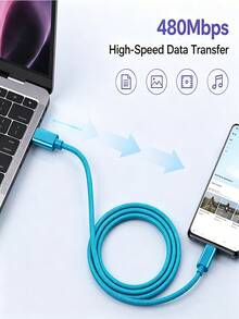 3pcs USB-A To Type-C Fast Charging Cable, Suitable For Android Phones, 1m/2m/3m Length, Durable Braided Phone Charging Cable, Compatible With Samsung, And Other Android Phones And Devices, Suitable For Office Desk Accessories/Travel/Indoor/Outdoor/Car Accessories - View 6