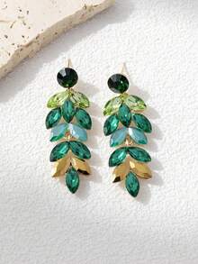1 Pair Green Crystal Rice Earring Fashion Earrings Suitable For Daily Wear - Green - View 2