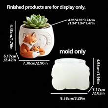Little Fox Pattern Candle Holder Silicone Mold, Succulent Plant Mini Pot Silicone Mold - Reusable, Easy Release, Creative Gift Making Tool/Home Decor, Designed For Craft Enthusiasts - A - View 9