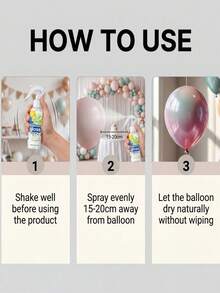 DOWMOO Balloon Gloss Spray, Atmosphere Balloon Surface Brightener, Holiday Party Atmosphere Enhancer/Suitable For Weddings, Birthday Parties, Mall Events, Festival Decor All-Scene Use - View 7