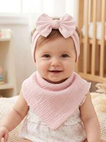 8 Buah Bando Bayi Baru Lahir dengan Pita 3D + Celemek Bayi Bertekstur Lipit, Aksesori Rambut Pelindung Fontanel Bayi Gaya Minimalis Berwarna-warni, Cocok untuk Penggunaan Sehari-hari di Semua Musim - MultiWarna - View 8
