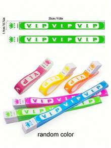 200pcs VIP Neon Party Paper Wristbands - Waterproof Paper Event Bracelets, For Parties, Music Festivals & Events, Wristbands For Events, Pool Party, Markets, Clubs, Sports, Holidays, VIP Bracelets, Wrist Bands, Lightweight Wristbands - VIP Edition - View 7