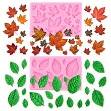 2pcs Leaf & Maple Leaf Clay Resin Soap Aromatherapy Silicone Mold For DIY Decoration - Leaves - View 1