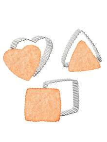 3pcs/6pcs Stainless Steel Heart Series Cookie Cutter Set, Arrow Through Heart / Double Heart / Wavy Edge Heart / Square / Triangle DIY Baking Molds, Stainless Steel Cookie Cutters, Heat Resistant And Easy Release, Suitable For Valentine's Day Wedding Party Icing Cookies, Cookies, Pastry Making, Square Triangle Wavy Edge Embossed Molds - View 9