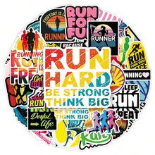 50pcs Outdoor Sports Cartoon Creative Running American Silhouette Decorative Skateboard Storage Box Stickers - Running - View 6