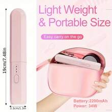 Portable USB Rechargeable Hair Straightener - Dual Function Straightener & Curler, Negative Ion Technology, Anti-Scald Protection, Wet/Dry Use, Compact Travel Design, Suitable For Home, Travel And Outdoor Use - Ideal Gift - Multicolor - View 4