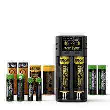VariCore VCR2 Smart Battery Charger, Supports 3.7V Li-Ion 18650 21700 26650, 3.2V LiFePO4 32700, 1.2V NiMH AA AAA Battery Capacity Testing - Black - View 3