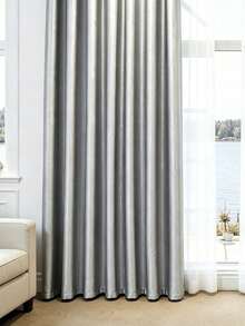 1PC Punched Style Minimalist Silver-Gray Curtain For Bedroom And Balcony Blackout Modern Style Fabric Curtain - Multicolor - View 10