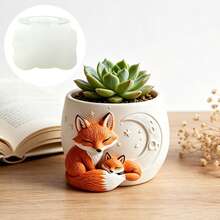 Little Fox Pattern Candle Holder Silicone Mold, Succulent Plant Mini Pot Silicone Mold - Reusable, Easy Release, Creative Gift Making Tool/Home Decor, Designed For Craft Enthusiasts - A - View 8