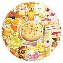 50pcs Delicious Dim Sum Cartoon Food Material Cheese Bun Sandwich Creative Decoration Notebook Cup Stickers - Delicious Desserts - 2024X - View 6