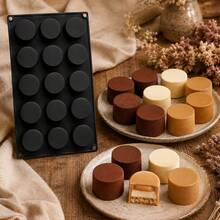 1pc Cylindrical Cake Silicone Mold, Cylinder Shape, Can Be Used For Cake/Mousse/Pudding/Jelly, Easy Demolding, Multifunctional Baking Mold. Suitable For Home Baking / Private Dessert Shop / Baking Enthusiasts - Black - View 5