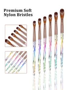 6-Piece Acrylic Nail Art Pen Set, Nail Design Tools, Multiple Styles And Uses: 3D Nail Gel Pens And Acrylic Nail Art Pens, Suitable For Home And Salon Nail Art Projects - Multicolor - View 1