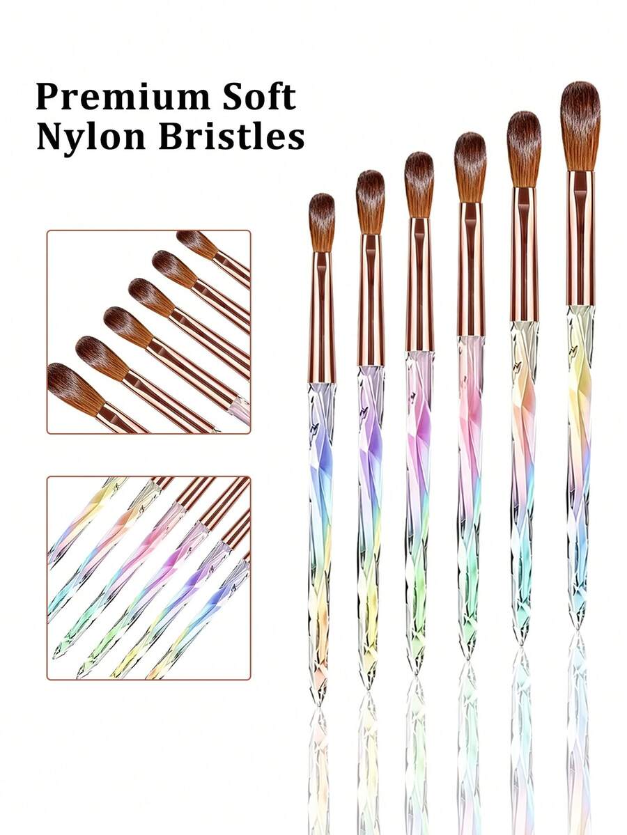 6-Piece Acrylic Nail Art Pen Set, Nail Design Tools, Multiple Styles And Uses: 3D Nail Gel Pens And Acrylic Nail Art Pens, Suitable For Home And Salon Nail Art Projects - Multicolor - View 1