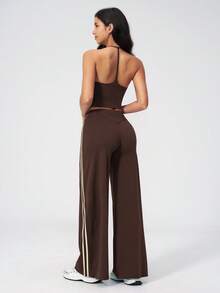 MASKERT Women's Workout Pants For Gym, Yoga, Pilates, Fitness Training, Running, Walking, Jogging, Outdoor Sports & Home - Coffee Brown - View 9