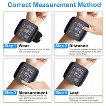 Professional Wrist Electronic Blood Pressure Monitor - High Precision LCD Display With Memory, Language Playback - Clinically Accurate For Medical Professionals & Home Use - Ideal Gift , Healthcare Professional Gear, Sleek Device Design, - 黑色 - 查看 6