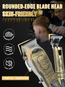 LQT 4pcs/3pcs/1pc Family Hair Tools Kit - Hair Clipper For Men, Beard Trimmer, Nose Hair Trimmer & Men's Shaver - Cordless, USB‑C Charging, Multi-Functional Barber Supplies, Suitable For Home And Travel, Father's Day Or Christmas Men's Gifts. - Multicolor - View 5