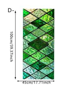 1/5pcs Green Diamond-Patterned Frosted Window Film, Electrostatic Adsorption Black Background Privacy Film, Full Blackout And UV Protection, Suitable For Bathrooms, Offices, And Home Decor. - Multicolor - View 16