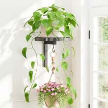 Wall Plant Hook Bracket With Integrated Hook Quick Installation Indoor Outdoor Universal Green Plant Storage Rack - Black - View 13
