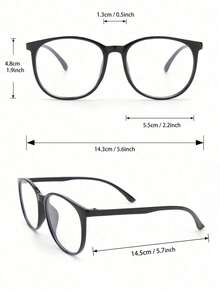 1/2Pcs Unisex Transparent Plain Glasses, Lightweight Clear Lens Eyewear For Computer Gaming Phone TV Use, Fashion Daily Matching Casual Eyeglasses - Multicolor - View 5