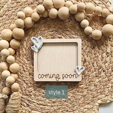 1件裝木製嬰兒照片冰箱磁鐵相框，Little One / Babys First Photo / Oh Baby / Coming Soon 多款圖案，超音波照片展示框，懷孕公告牌，懷孕紀念品，嬰兒姓名與預產日記錄板，新生兒首張照片紀念框，嬰兒洗禮禮物，準媽媽禮物，準父母驚喜公告道具，嬰兒成長紀念禮物 - 彩色 - 查看 10
