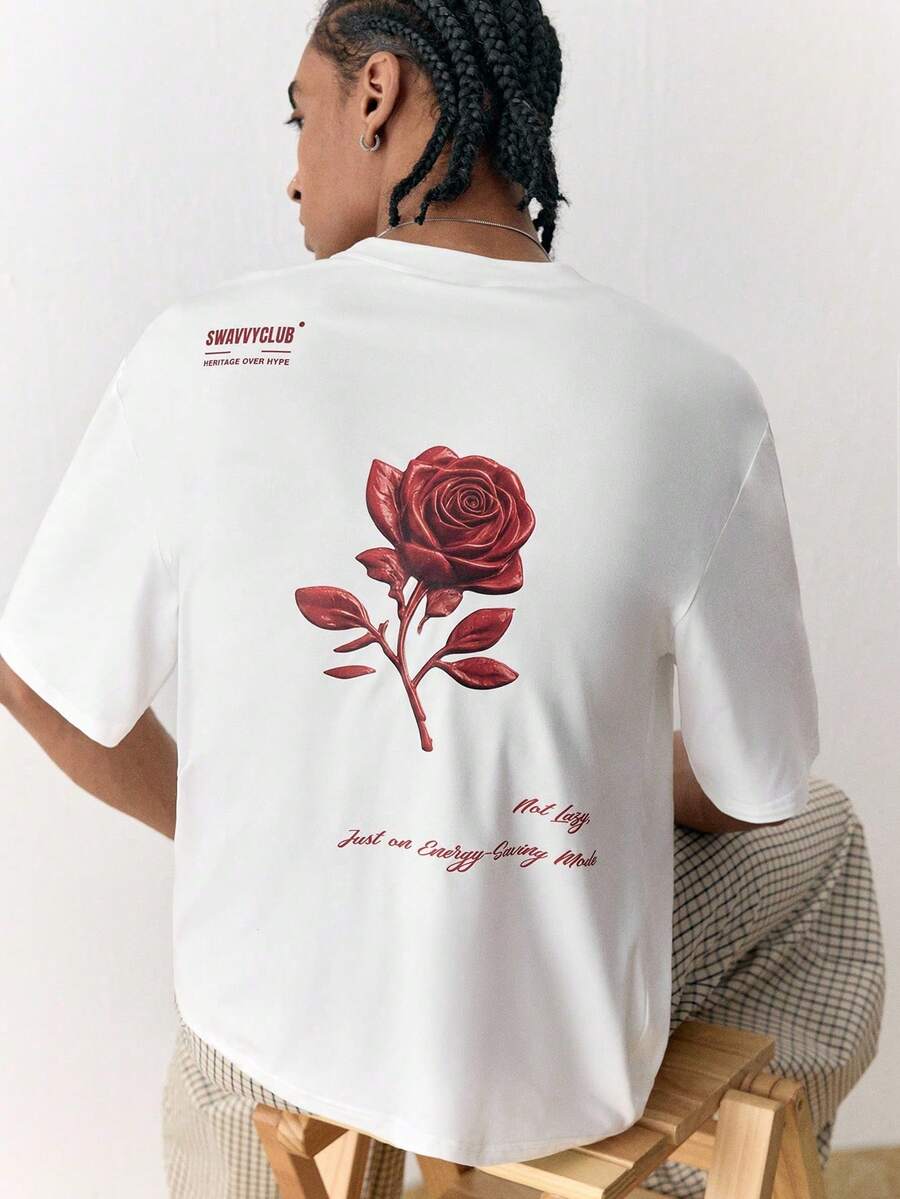 Men's White Short-Sleeve T-Shirt By SWAVVY, Summer - 白色 4 - 查看 1